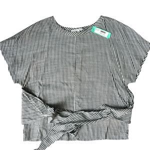 New Collective Concepts 100% Rayon Tresha Tie Back Striped Blouse XL Stitch Fix